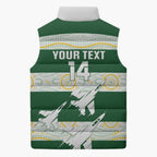 Ipswich Rugby Custom Sleeveless Puffer Jacket Go Jets Aboriginal Art - Aussie Hoodie