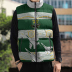 Ipswich Rugby Custom Sleeveless Puffer Jacket Go Jets Aboriginal Art - Aussie Hoodie