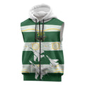 Ipswich Rugby Custom Sleeveless Zip Hoodie Go Jets Aboriginal Art LT14
