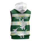 Ipswich Rugby Custom Sleeveless Zip Hoodie Go Jets Aboriginal Art LT14