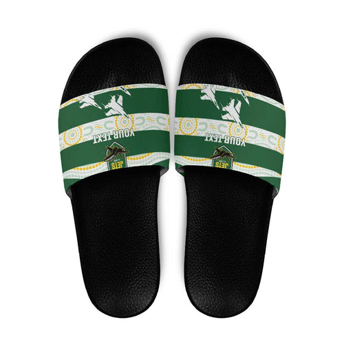 Ipswich Rugby Custom Slide Sandals Go Jets Aboriginal Art - Aussie Hoodie