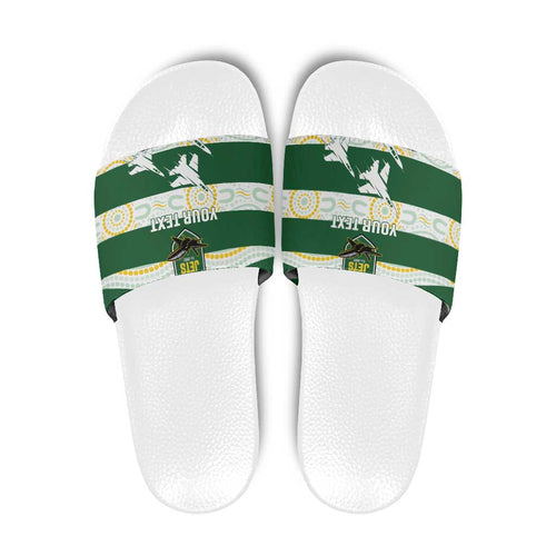 Ipswich Rugby Custom Slide Sandals Go Jets Aboriginal Art - Aussie Hoodie