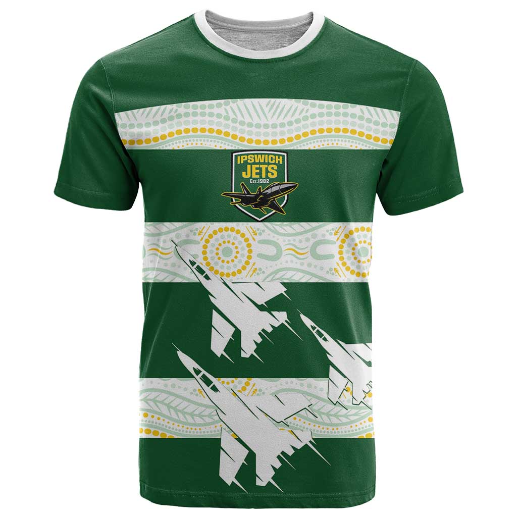 Ipswich Rugby Custom T Shirt Go Jets Aboriginal Art - Aussie Hoodie