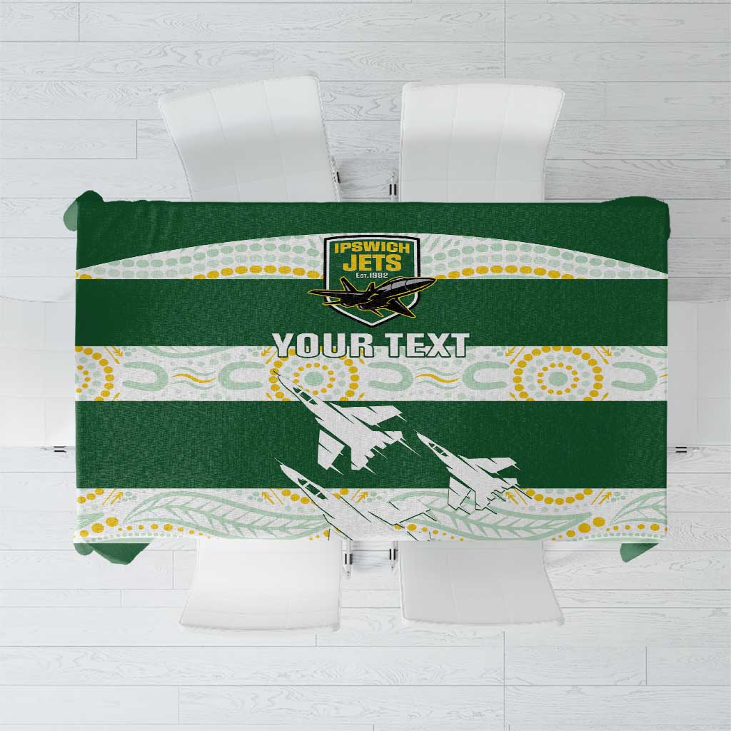 Ipswich Rugby Custom Tablecloth Go Jets Aboriginal Art - Aussie Hoodie
