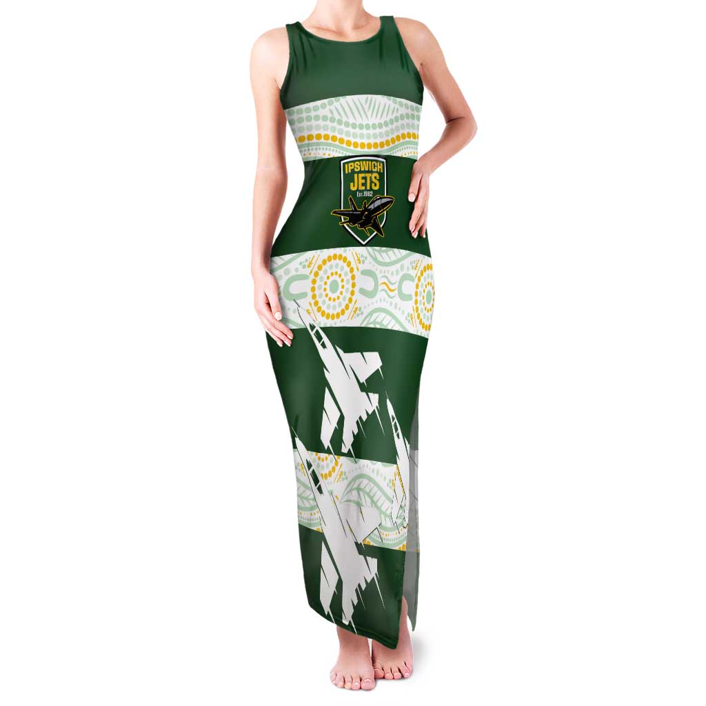 Ipswich Rugby Custom Tank Maxi Dress Go Jets Aboriginal Art - Aussie Hoodie