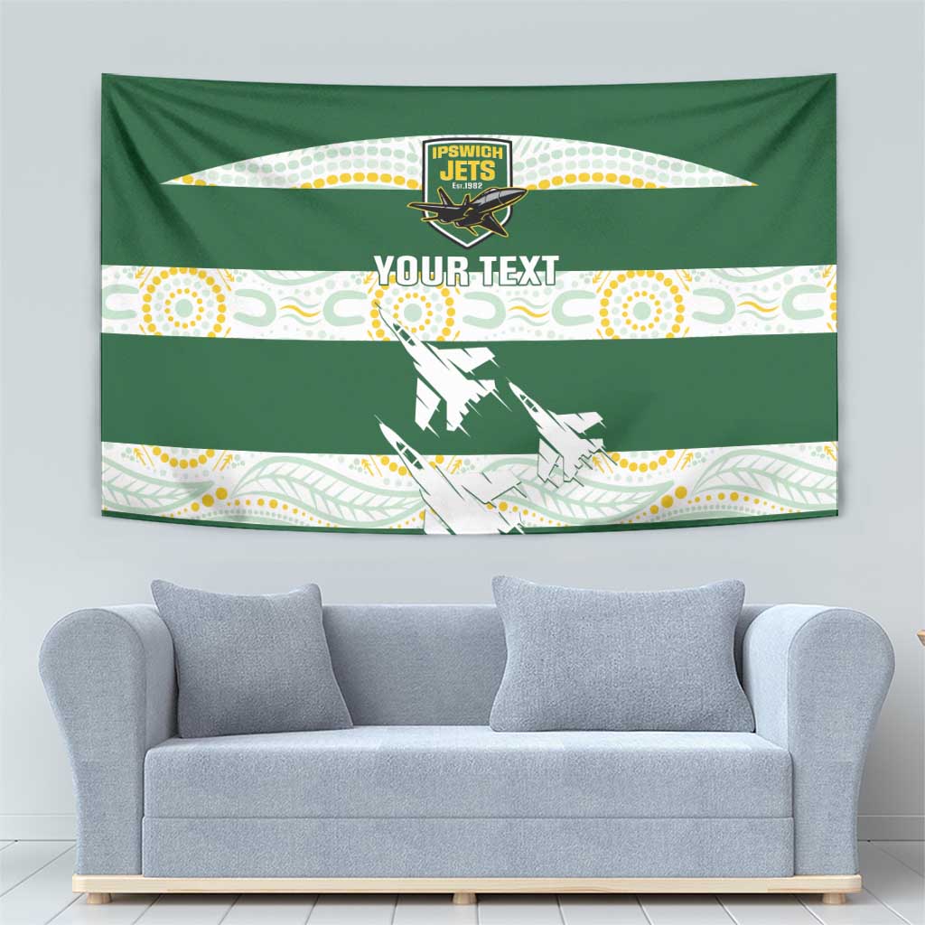 Ipswich Rugby Custom Tapestry Go Jets Aboriginal Art - Aussie Hoodie