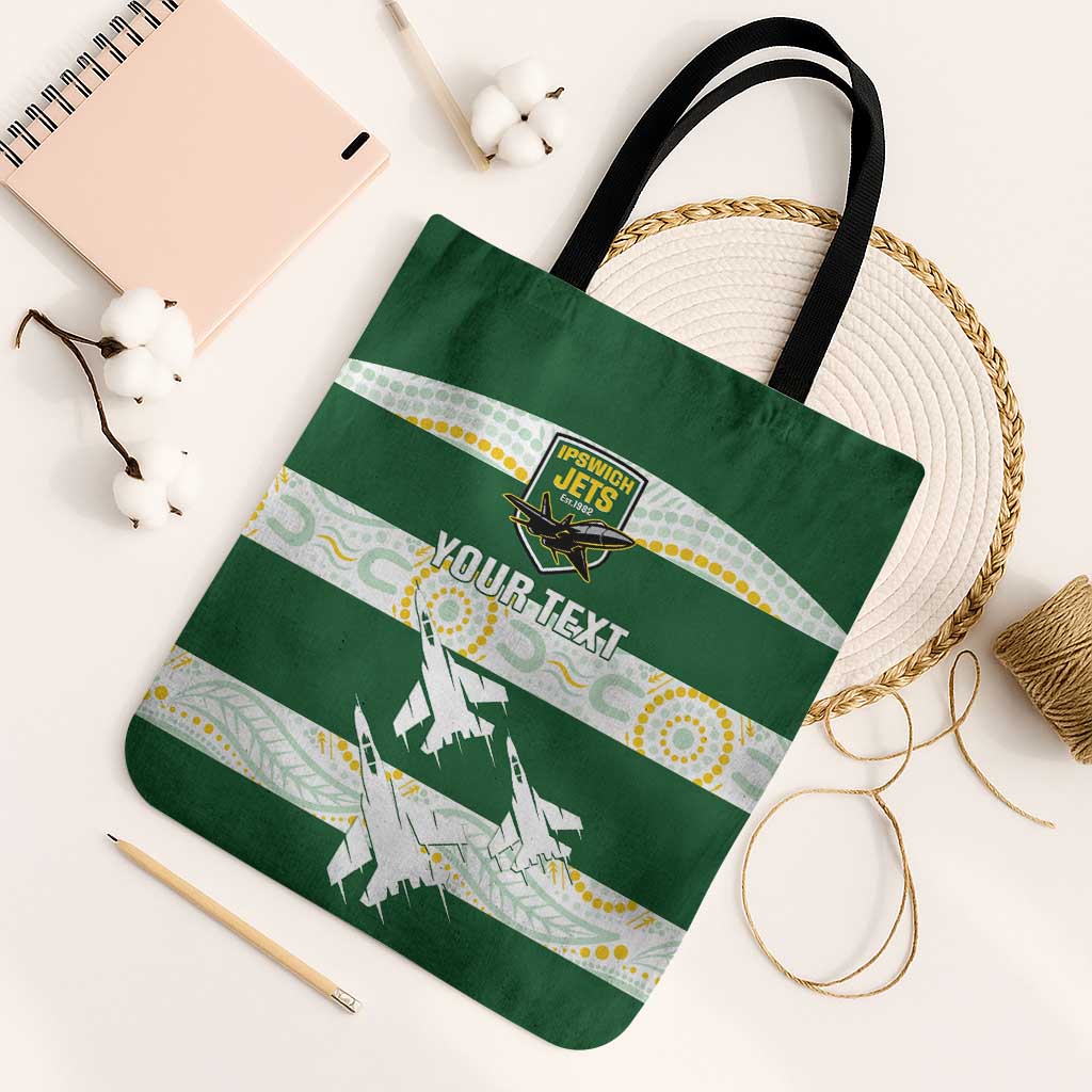 Ipswich Rugby Custom Tote Bag Go Jets Aboriginal Art - Aussie Hoodie