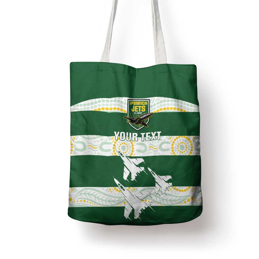 Ipswich Rugby Custom Tote Bag Go Jets Aboriginal Art - Aussie Hoodie