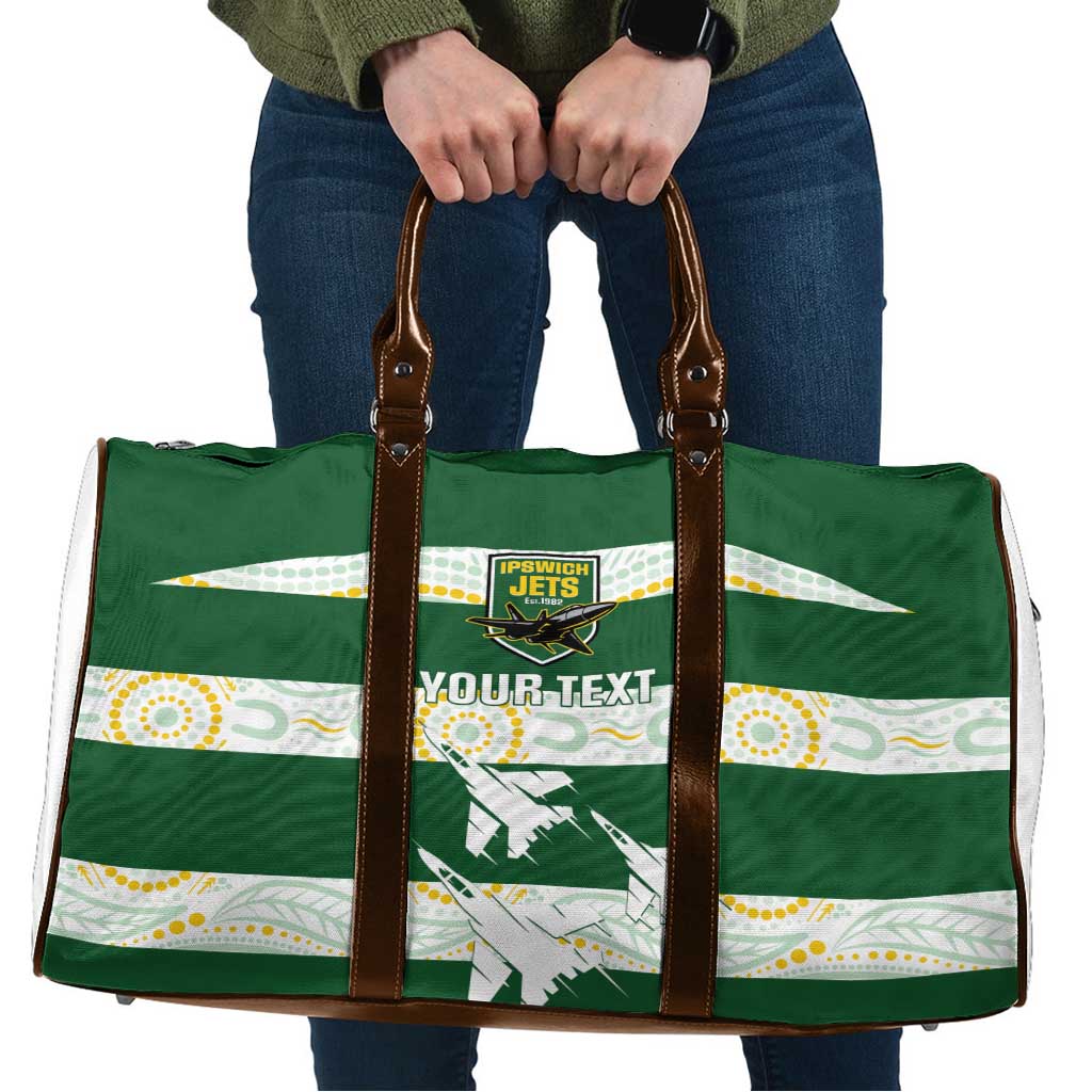 Ipswich Rugby Custom Travel Bag Go Jets Aboriginal Art - Aussie Hoodie