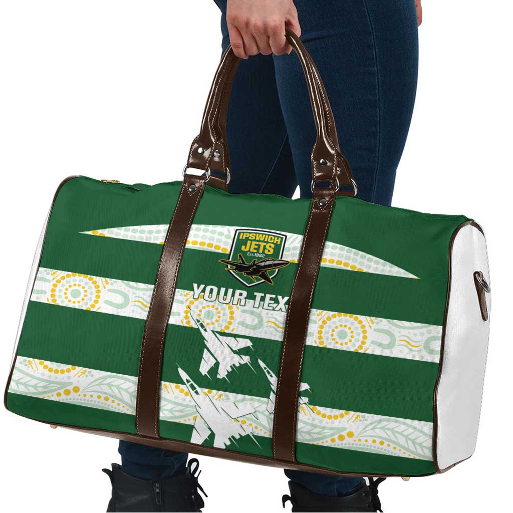 Ipswich Rugby Custom Travel Bag Go Jets Aboriginal Art - Aussie Hoodie