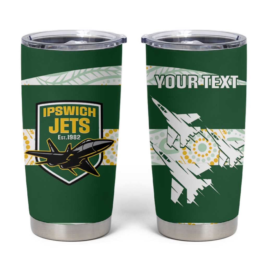 Ipswich Rugby Custom Tumbler Cup Go Jets Aboriginal Art - Aussie Hoodie