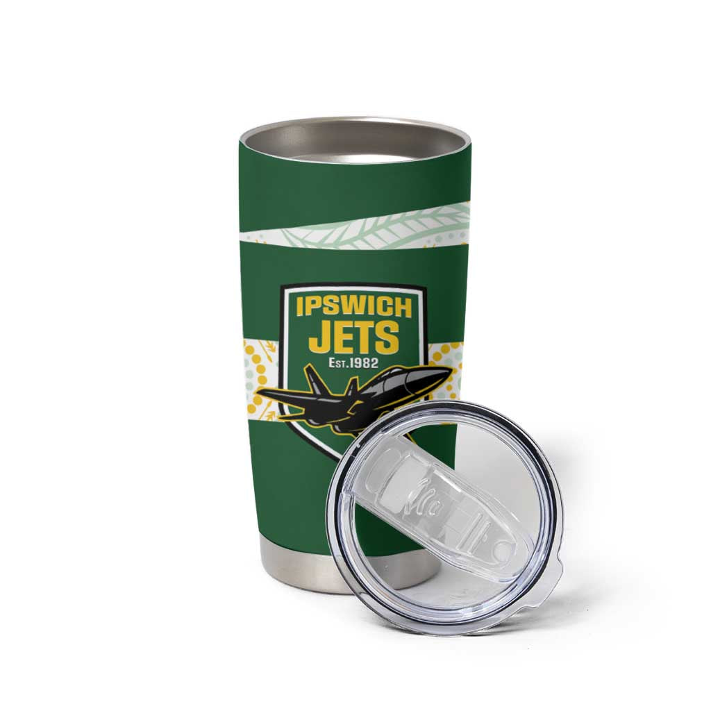 Ipswich Rugby Custom Tumbler Cup Go Jets Aboriginal Art - Aussie Hoodie