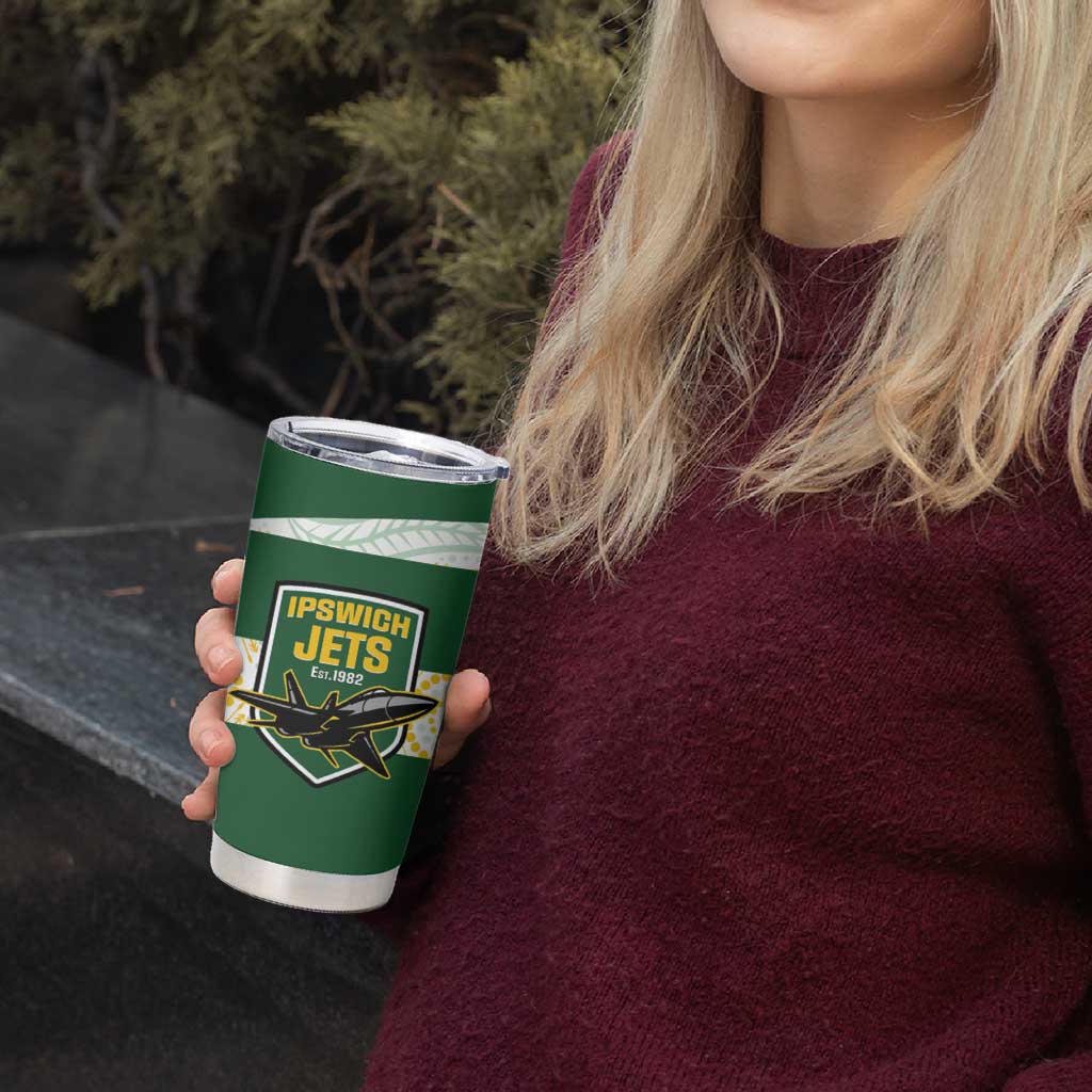 Ipswich Rugby Custom Tumbler Cup Go Jets Aboriginal Art - Aussie Hoodie