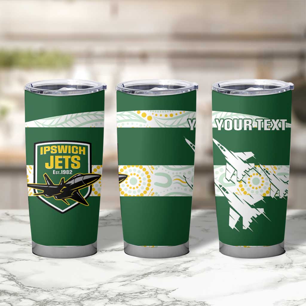 Ipswich Rugby Custom Tumbler Cup Go Jets Aboriginal Art - Aussie Hoodie