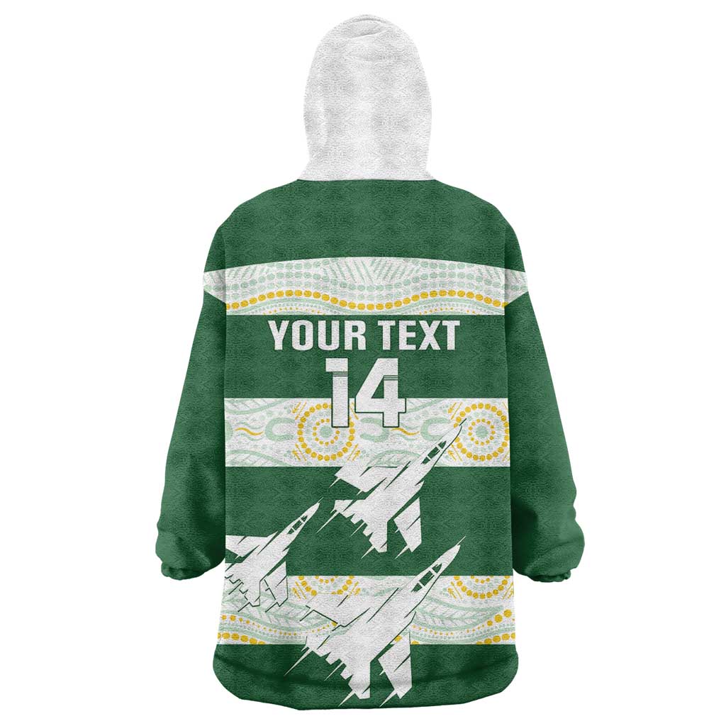 Ipswich Rugby Custom Wearable Blanket Hoodie Go Jets Aboriginal Art - Aussie Hoodie