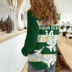 Ipswich Rugby Custom Women Casual Shirt Go Jets Aboriginal Art - Aussie Hoodie