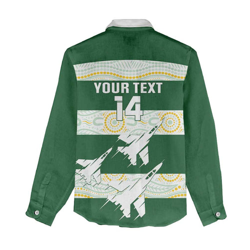 Ipswich Rugby Custom Women Casual Shirt Go Jets Aboriginal Art - Aussie Hoodie