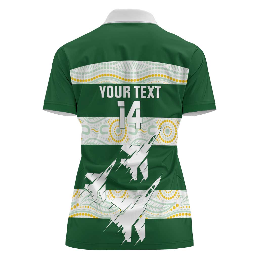 Ipswich Rugby Custom Women Polo Shirt Go Jets Aboriginal Art - Aussie Hoodie