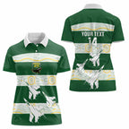 Ipswich Rugby Custom Women Polo Shirt Go Jets Aboriginal Art - Aussie Hoodie