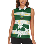 Ipswich Rugby Custom Women Sleeveless Polo Shirt Go Jets Aboriginal Art - Aussie Hoodie