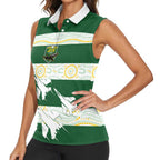 Ipswich Rugby Custom Women Sleeveless Polo Shirt Go Jets Aboriginal Art - Aussie Hoodie