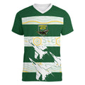 Ipswich Rugby Custom Women V-Neck T-Shirt Go Jets Aboriginal Art - Aussie Hoodie