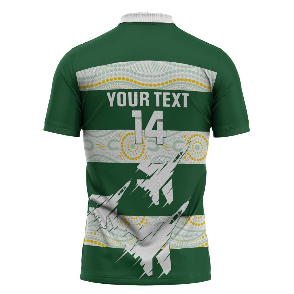 Ipswich Rugby Custom Zipper Polo Shirt Go Jets Aboriginal Art - Aussie Hoodie