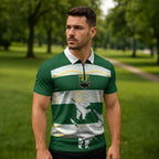Ipswich Rugby Custom Zipper Polo Shirt Go Jets Aboriginal Art - Aussie Hoodie