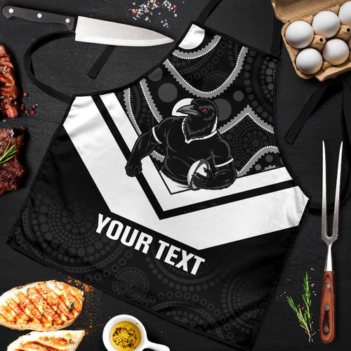 Souths Rugby Custom Apron Go Magpies Mascot Aboriginal Art - Aussie Hoodie