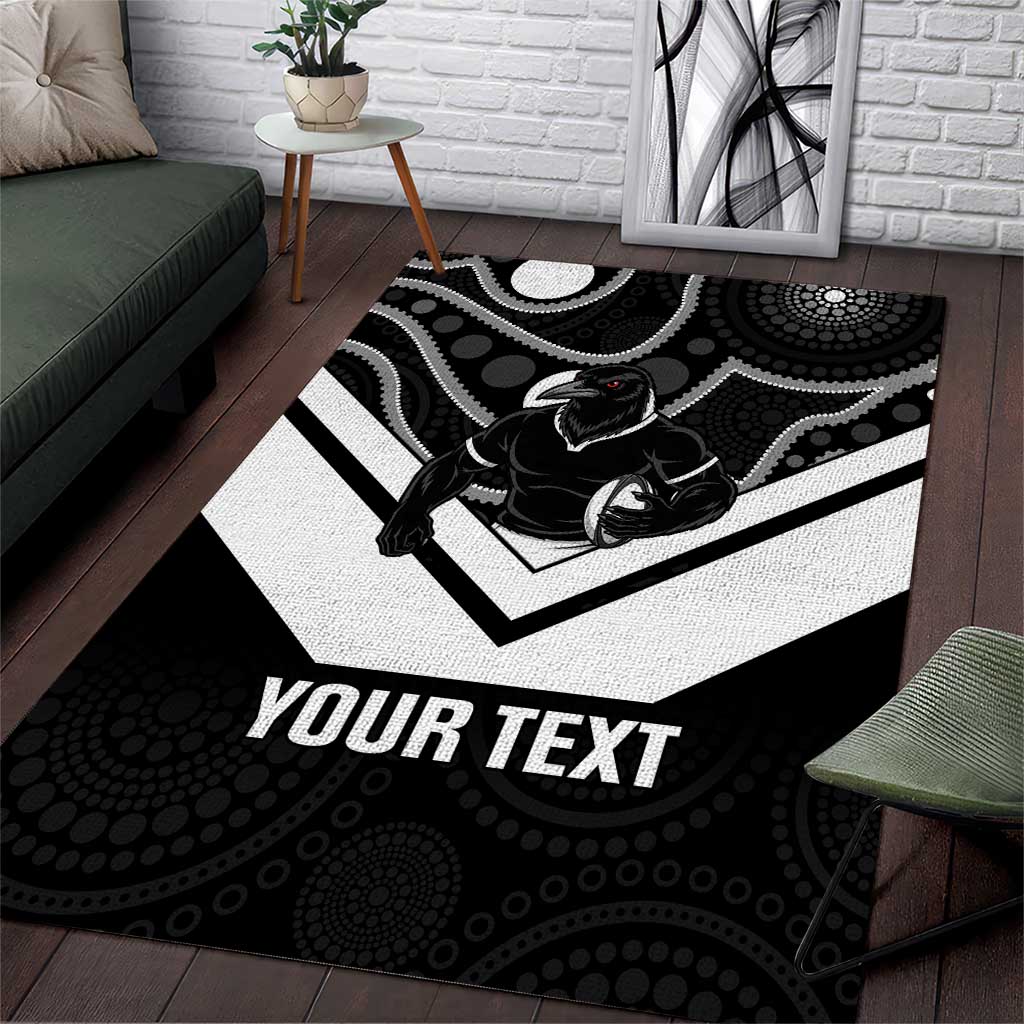 Souths Rugby Custom Area Rug Go Magpies Mascot Aboriginal Art - Aussie Hoodie
