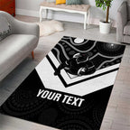 Souths Rugby Custom Area Rug Go Magpies Mascot Aboriginal Art - Aussie Hoodie