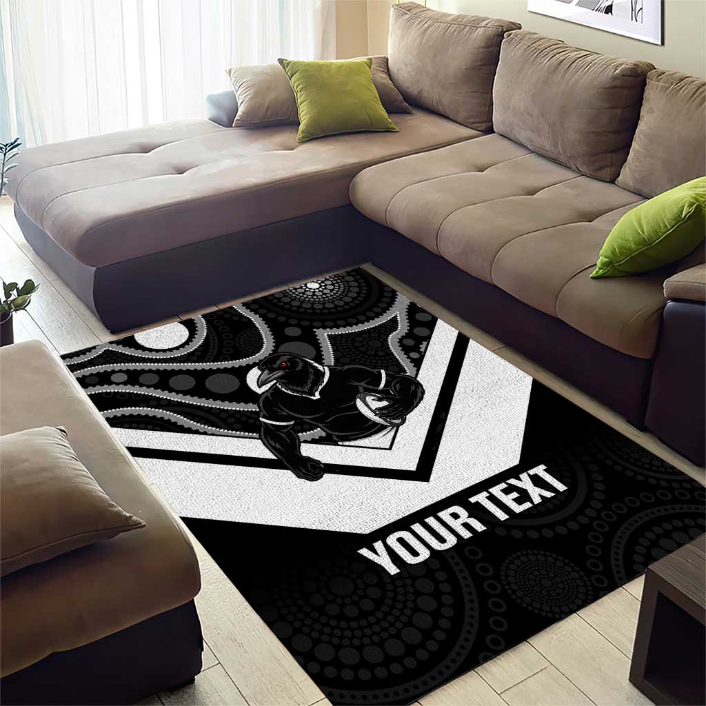 Souths Rugby Custom Area Rug Go Magpies Mascot Aboriginal Art - Aussie Hoodie
