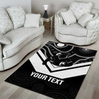 Souths Rugby Custom Area Rug Go Magpies Mascot Aboriginal Art - Aussie Hoodie