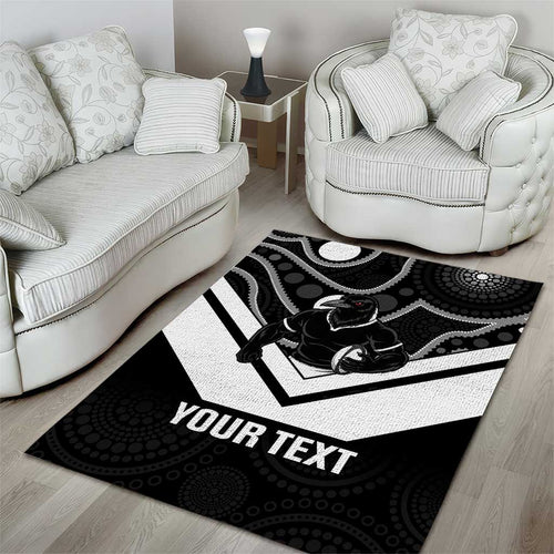Souths Rugby Custom Area Rug Go Magpies Mascot Aboriginal Art - Aussie Hoodie