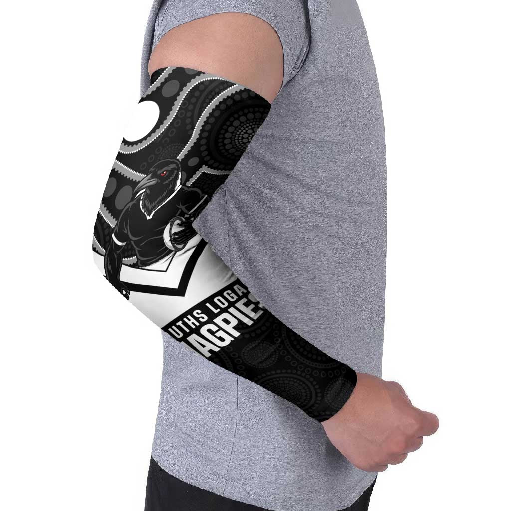 Souths Rugby Custom Arm Sleeves Go Magpies Mascot Aboriginal Art - Aussie Hoodie