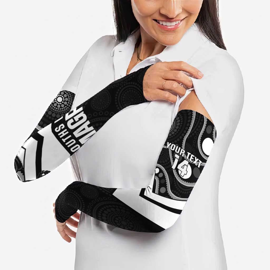Souths Rugby Custom Arm Sleeves Go Magpies Mascot Aboriginal Art - Aussie Hoodie
