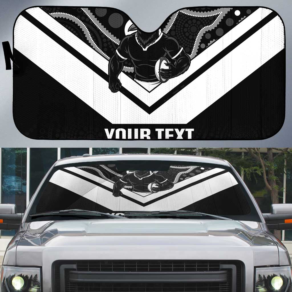 Souths Rugby Custom Auto Sun Shade Go Magpies Mascot Aboriginal Art - Aussie Hoodie