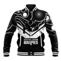 Souths Rugby Custom Baseball Jacket Go Magpies Mascot Aboriginal Art - Aussie Hoodie
