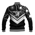 Souths Rugby Custom Baseball Jacket Go Magpies Mascot Aboriginal Art - Aussie Hoodie
