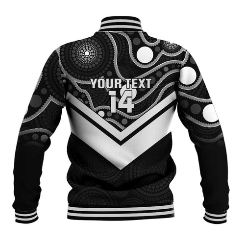 Souths Rugby Custom Baseball Jacket Go Magpies Mascot Aboriginal Art - Aussie Hoodie