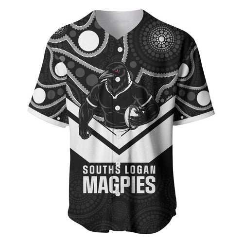 Souths Rugby Custom Baseball Jersey Go Magpies Mascot Aboriginal Art - Aussie Hoodie