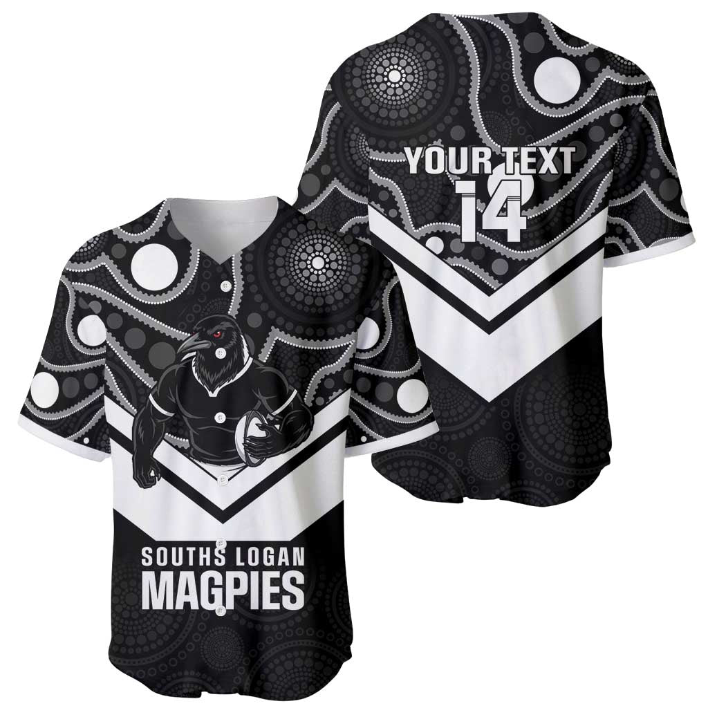 Souths Rugby Custom Baseball Jersey Go Magpies Mascot Aboriginal Art - Aussie Hoodie