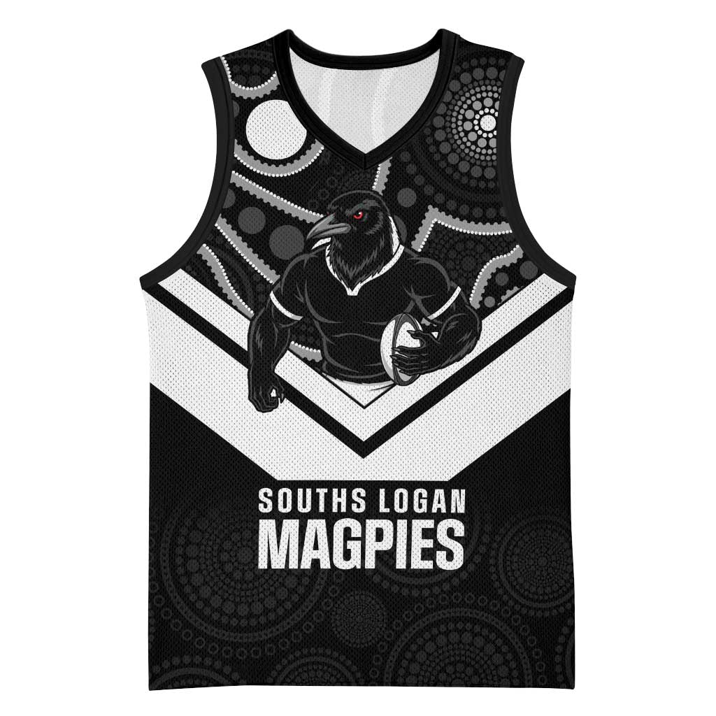 Souths Rugby Custom Basketball Jersey Go Magpies Mascot Aboriginal Art - Aussie Hoodie