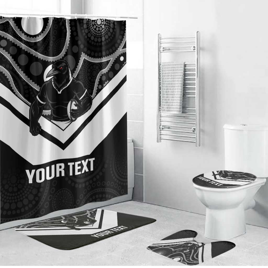 Souths Rugby Custom Bathroom Set Go Magpies Mascot Aboriginal Art - Aussie Hoodie