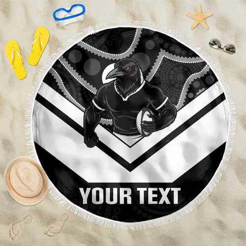 Souths Rugby Custom Beach Blanket Go Magpies Mascot Aboriginal Art - Aussie Hoodie
