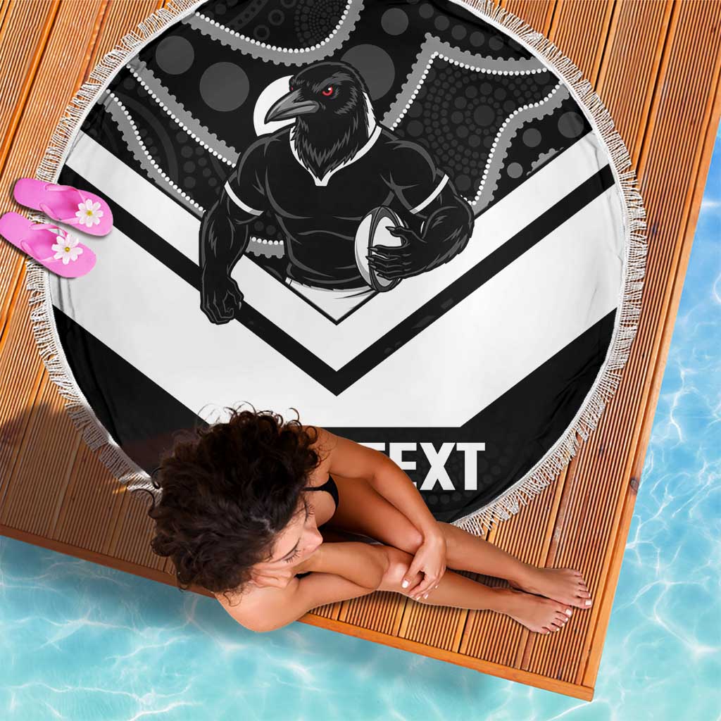 Souths Rugby Custom Beach Blanket Go Magpies Mascot Aboriginal Art - Aussie Hoodie