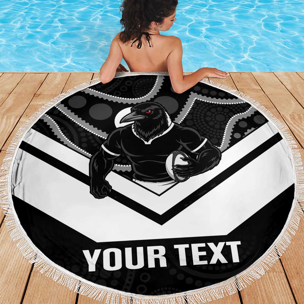 Souths Rugby Custom Beach Blanket Go Magpies Mascot Aboriginal Art - Aussie Hoodie