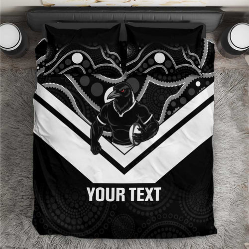Souths Rugby Custom Bedding Set Go Magpies Mascot Aboriginal Art - Aussie Hoodie