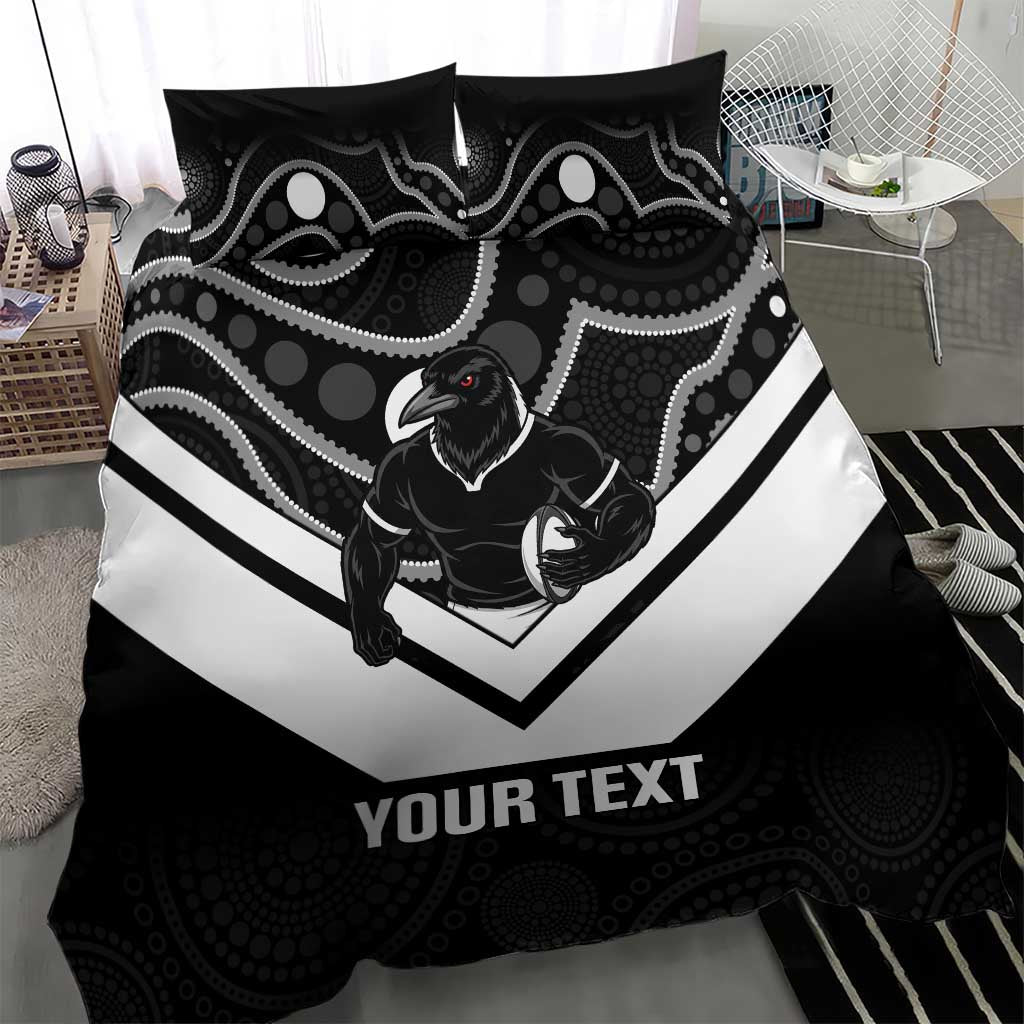 Souths Rugby Custom Bedding Set Go Magpies Mascot Aboriginal Art - Aussie Hoodie