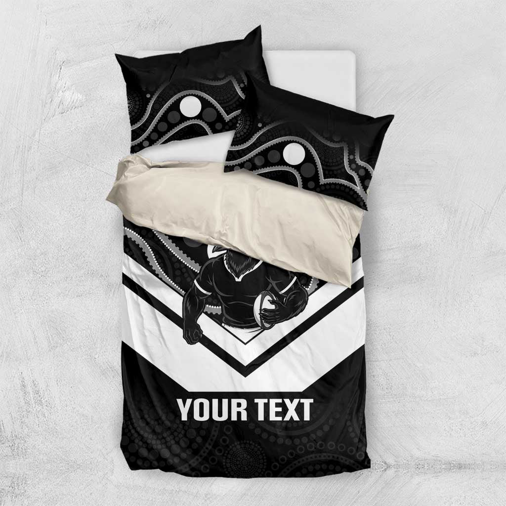 Souths Rugby Custom Bedding Set Go Magpies Mascot Aboriginal Art - Aussie Hoodie